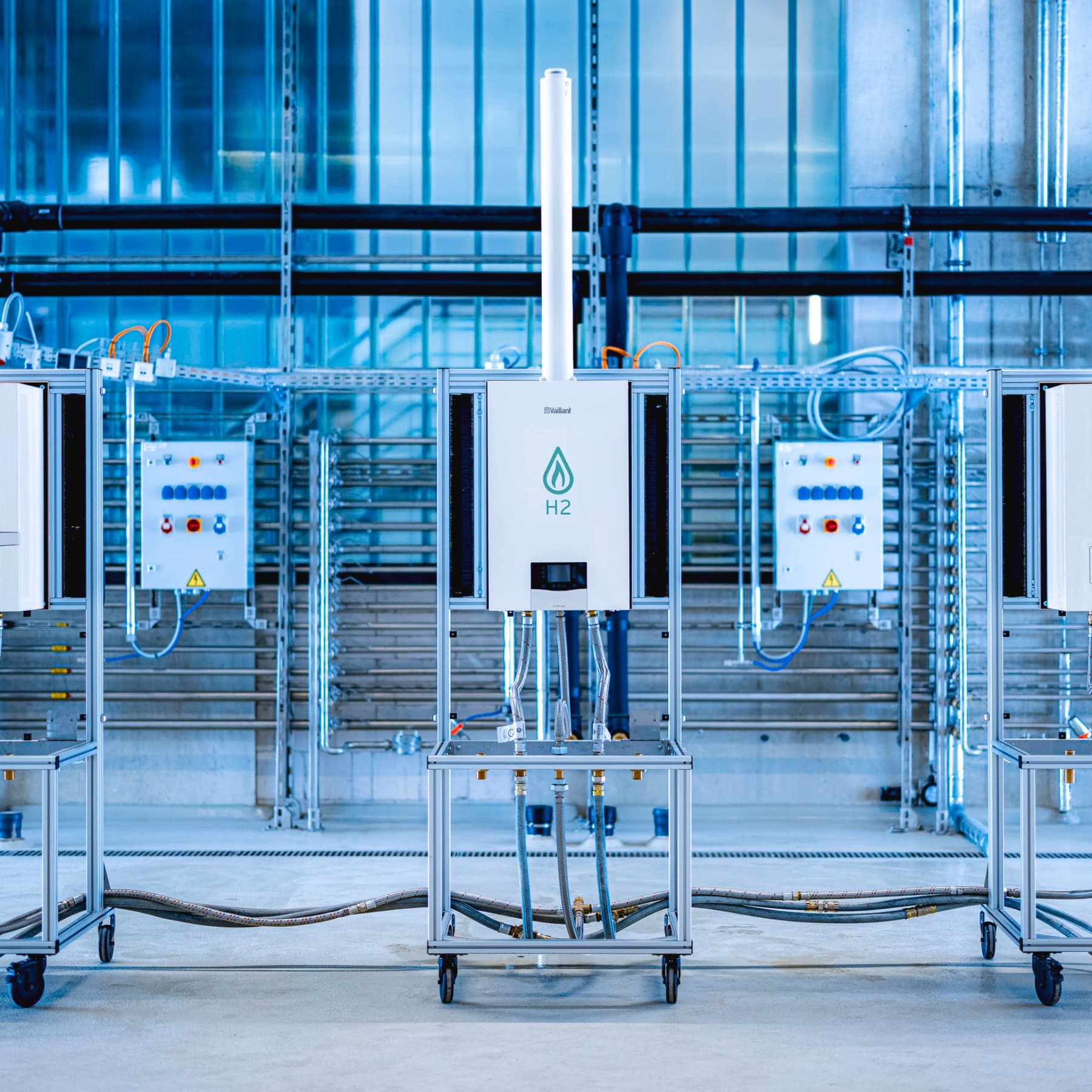 Vaillant vandenilio katilas bandymų centre