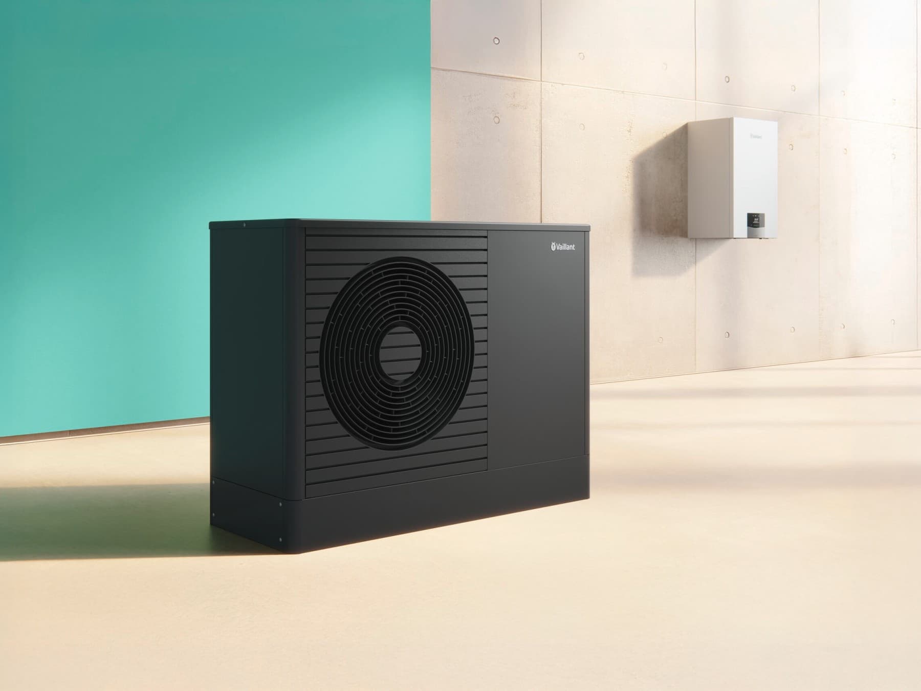Hibridinė šildymo sistema su šilumos siurbliu aroTHERM plus ir dujų kondensaciniu katilu ecoTEC plus