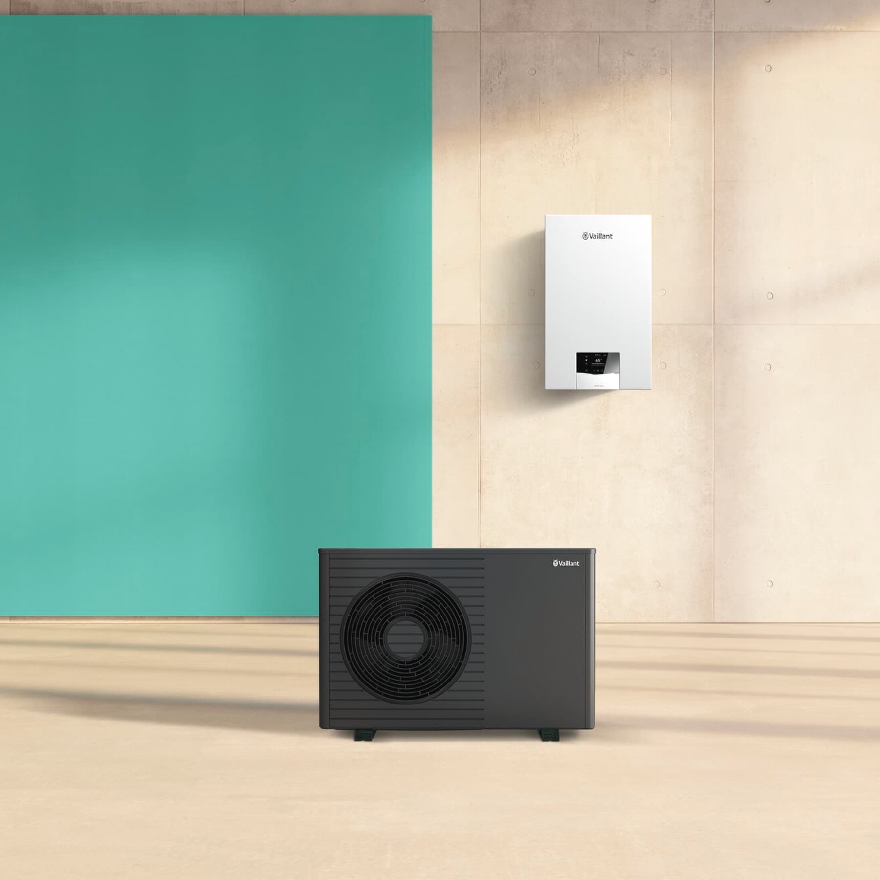 Hibridinė sistema su šilumos siurbliu aroTHERM plus ir dujų kondensaciniu katilu „ecoTEC plus“